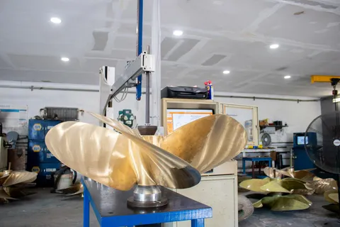 Propeller on the shop measurement table